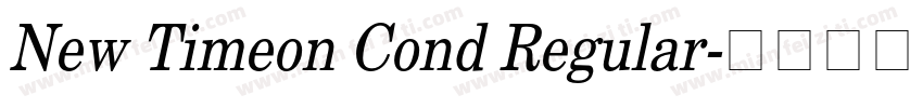 New Timeon Cond Regular字体转换